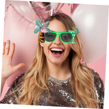 2 Stück Flamingo-Baum-Sonnenbrillen – Lustige Foto-Requisiten für Hawaii-Partys, Geburtstagsfeiern und Luau-Events