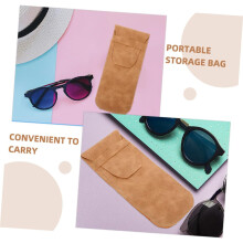Lot de 2 pochettes de rangement portables en cuir souple PU pour lunettes, avec couvercle, petite pochette de voyage pour lunettes de soleil