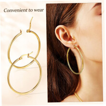 2 Paar extravagante runde Creolen für Damen und Mädchen, schlichter Modeschmuck