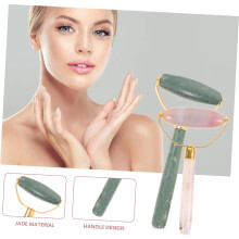 Lot de 2 rouleaux de massage facial en jade, outils de soin de la peau pour le visage, le corps, les yeux et le cou. Masseur de beauté pour femmes.