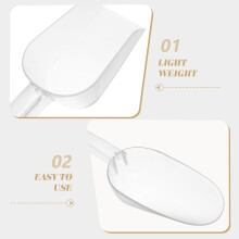 2 buc lingurițe de gheață din plastic, lopeți de bomboane din plastic, dimensiuni mari, calitate alimentară, albe, ușor de curățat