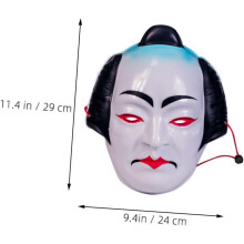 2 ks japonských samurajských masek, celoobličejových, ručně malovaných, cosplay rekvizit