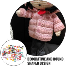 100 mini botones de resina para ropa de muñecas, redondos de 4 mm, con 2 agujeros, colores surtidos, ideales para manualidades de costura.