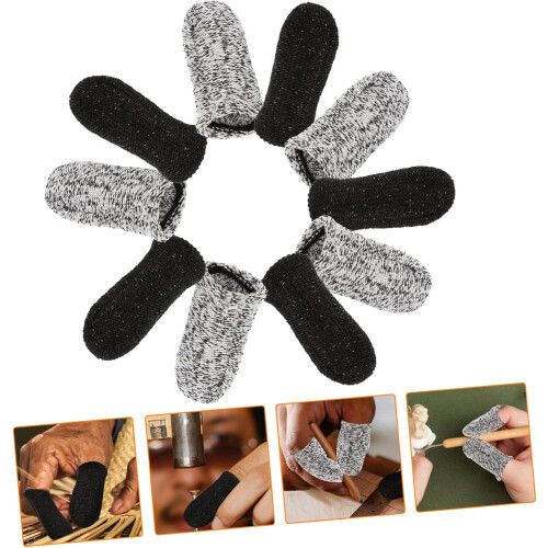 Wiederverwendbare, schnittfeste Fingerlinge, 20 Stück, Grau, Multifunktionale DIY-Fingerlinge 1