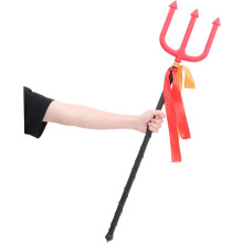 2 Stück Halloween-Dreizack-Requisite, Mistgabel aus Kunststoff für Dämonenkostüm-Accessoires