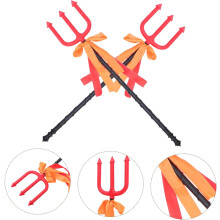 2 stuks Halloween drietand prop plastic hooivork voor demonenkostuum accessoires