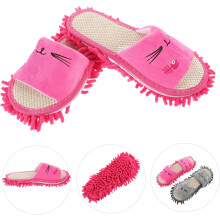 2 paar vloerdweilslippers met schattig cartoondesign, ideaal voor het schoonmaken van de vloer.
