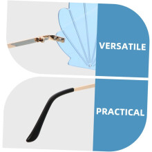 2 paires de lunettes de soleil fantaisie sans monture, style coquillage.