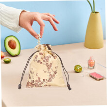 2pcs Portable Jewelry Drawstring Bag Embroidered Storage Pouch for Watches and Earrings