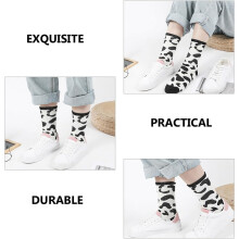 Socken mit Kuhmuster, 2 Paar, Baumwolle, Tiermotiv, für Damen und Mädchen, lässiges, lustiges Kuhflecken-Design, geeignet
