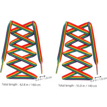 Regenbogenfarbene Schnürsenkel, 2 Paar, Polyester-Sneaker-Schnürsenkel für Jungen, Mädchen und Erwachsene