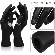 2Pcs Black Mannequin Hand Jewelry Organizer for Rings Bracelets and Gloves Display