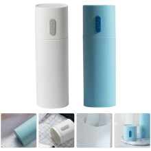 2pcs Travel Toothbrush Case and Toothpaste Holder Set Portable Blue and White Toothbrush Storage Box