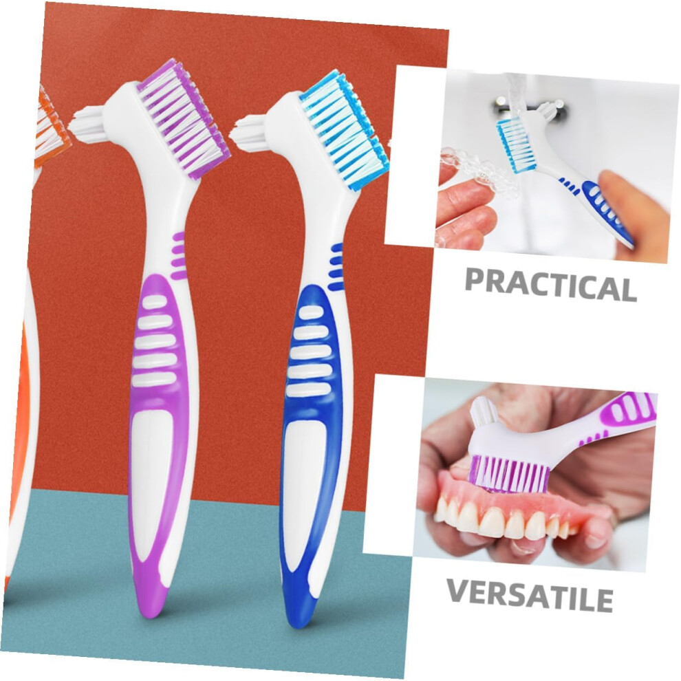 Hkhbjs 8Pcs Double Sided Denture Brushes Dental Cleaning Toothbrushes For And Braces