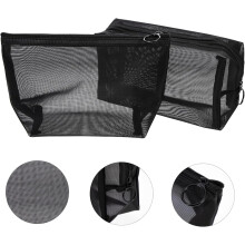 Saco de armazenamento de malha de 2pcs Black Make up Bag Acessórios de viagem