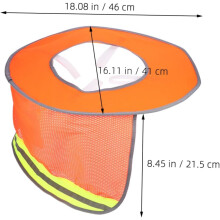 2 stuks zonnekleppen voor bouwhelmen, oranje mesh met reflecterende strips, volledige rand, nekbescherming