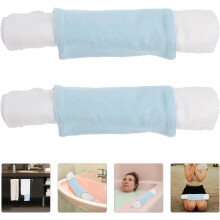 2Pcs 100% Cotton Sweat Absorbent Towels for Adults, 6-Layer Blue Gauze Back Pads