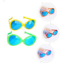 Lot de 2 lunettes de soleil fantaisie en plastique coloré surdimensionné, pour femmes et hommes.