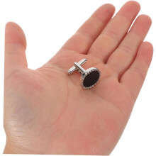 8pcs Black Acrylic Round Cufflinks for Men Tuxedo Shirt Studs Classic Formal Suit Accessories