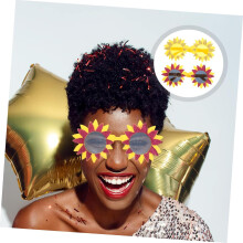 2 Stück lustige Sonnenblumenbrillen, Hawaii-Partydekoration, Junggesellinnenabschiedsbrillen, Spaß für Sommerfeste