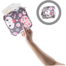 2er-Set Dekorative Periodentasche, tragbare Stilltasche, Cartoon-Katzenmotiv, Damenaccessoire