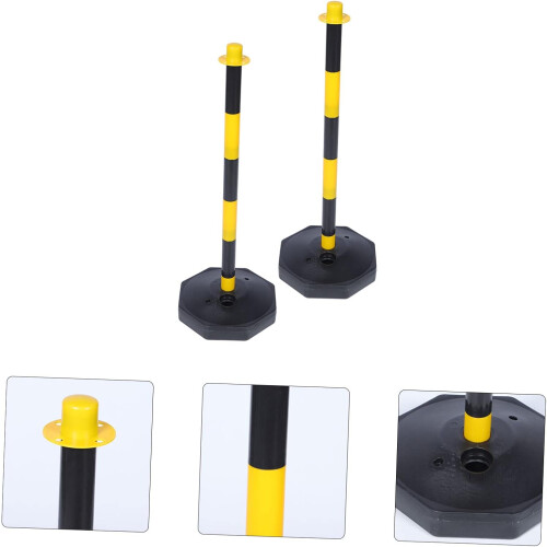2Pcs Water Injection Warning Column Safety Cones Adjustable Height 1