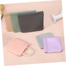Set di 6 sacchetti in pelle PU per riporre gioielli e auricolari, piccole pochette portatili per cosmetici ed elettronica.