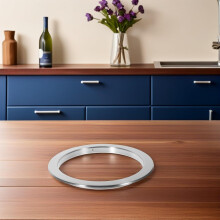 Søppelbøttelokk i rustfritt stål med enkel installasjon og elegant, moderne utseende, 2 stk. rund form