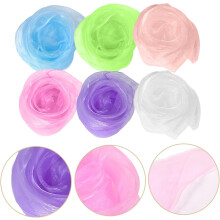 6-teiliges Chiffon-Tanzschal-Set für Jungen und Mädchen im Kindergarten, Weiß, Rosa, Helllila