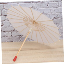 2 Stück weiße Papier-Sonnenschirme zum Selberbasteln