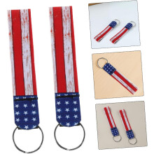 2er-Pack USA-Flagge-Schlüsselanhänger für Damen, weich und bequem, Autoschlüsselband