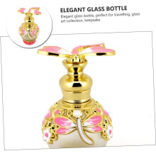 2 leere, wiederbefüllbare Glas-Parfümfläschchen für ätherische Öle, ideal als Dekoration für Schminktisch und Reisen.