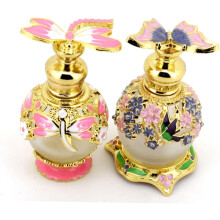 2 szklane butelki perfum, puste, wielokrotnego użytku, do olejków eterycznych, jako dekoracja stołu na komodę i do podróży