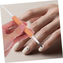 Nagelkunstkwastenset met verwisselbare kopjes en dubbelzijdig houten handvat.