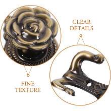2 Stück Gardinenhalter, Vorhanghaken, Eisenrosen-Stil, antik, dekorative Blumenform, elegante Gardinenaccessoires