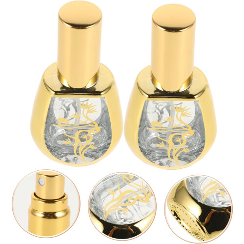 2pcs 10ml Glass Perfume Bottles Refillable Portable Spray Aromatherapy Bottles