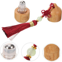 2er-Pack Reise-Rollerball-Behälter, Kosmetikflasche aus Bambus, Rollflasche für ätherische Öle, Augenapplikator