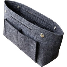 3 pezzi Borsa per trucchi portatile di grande capacità Borsa portaoggetti in feltro Organizer per articoli da toilette da viaggio