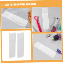 Caja organizadora portátil de plástico para raspadores de lengua (2 unidades) para el hogar y viajes.