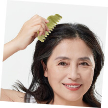 4-teiliges Jade-Kamm-Schabeplatten-Set für die Kopfhauttherapie, Muskelschabewerkzeug für Haarpflege und Triggerpunkt-Linderung