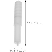Lot de 2 tiges de rechange blanches en plastique à ressort pour dérouleur de papier toilette.