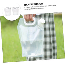 2pcs 5l Foldable Water Bag Outdoor Pouch Portable Handheld Water Carrier White Large Capacity