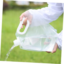 bolsas de agua plegables de 5 litros para exteriores, portátiles, de mano, blancas, de gran capacidad.