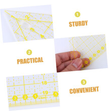 2 reglas de costura triangulares de acrílico amarillo de 23 cm, ideales para patchwork y acolchado.