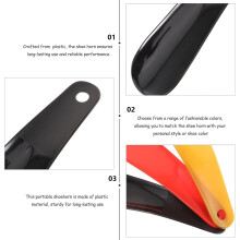 Set van 6 plastic schoenlepels van 16 cm met lange steel, draagbare schoenlepel