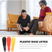 6Pcs 16Cm Plastic Shoe Horn Set with Long Handle Portable Shoe Horn
