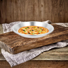 2 Stück Pizzableche aus Aluminiumlegierung, hitzebeständig und mit hervorragender Wärmeleitfähigkeit, multifunktional