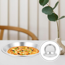 2 stuks pizzapannen van aluminiumlegering, hittebestendig en met uitstekende warmtegeleiding. Multifunctionele bakplaten.
