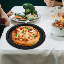 2 Stück 14 Zoll perforierte Pizzableche aus Kohlenstoffstahl, antihaftbeschichtet, runde Pizzabackbleche