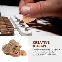 Boîte de rangement en bois pour médiators de guitare, au design original et en bois. Accessoires de guitare.
